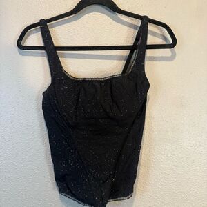 Felina Lingerie Black Glittery Bustier Tank Top 36B